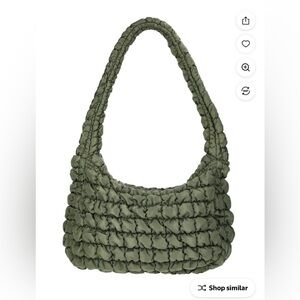 No Boundaries Quilted Hobo Bag in Olive